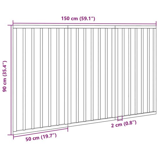 Hondenhek inklapbaar 3 panelen 150 cm populierenhout wit 9