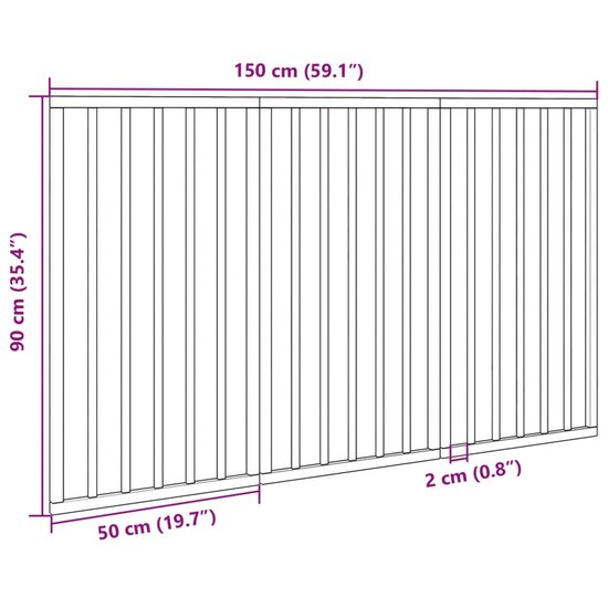 Hondenhek inklapbaar 3 panelen 150 cm populierenhout bruin 9