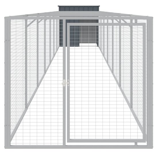 Hondenhok met ren 110x813x110 cm gegalvaniseerd staal antraciet 3