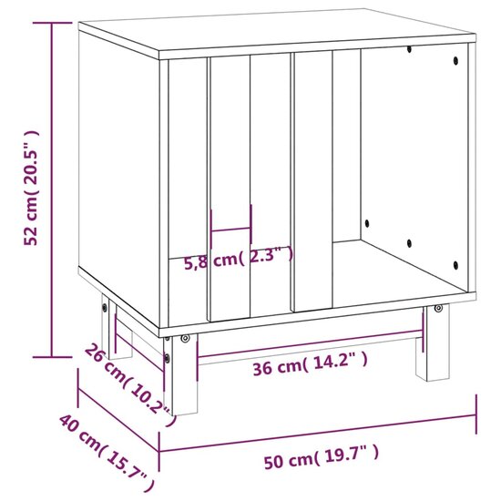 Hondenhok 50x40x52 cm massief grenenhout grijs 8