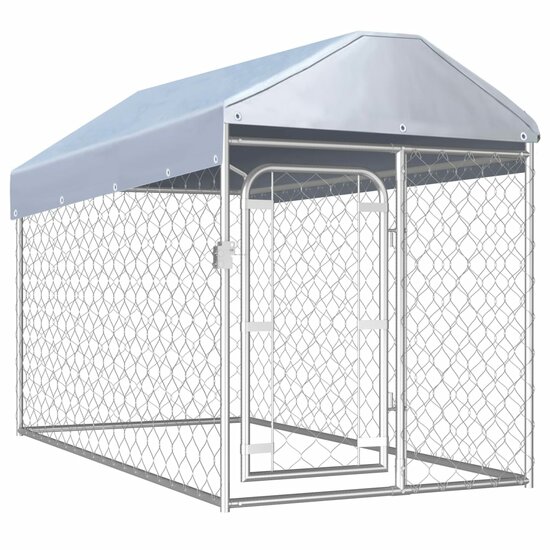 Hondenkennel voor buiten met dak 200x100x125 cm 1