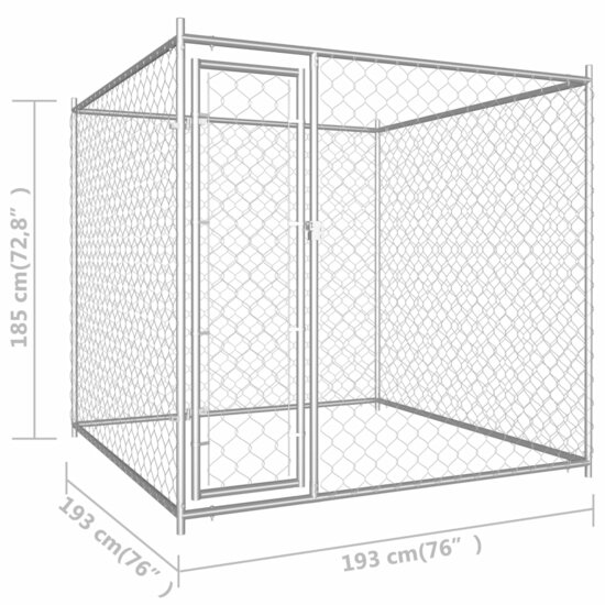 Hondenkennel voor buiten 193x193x185 cm  6