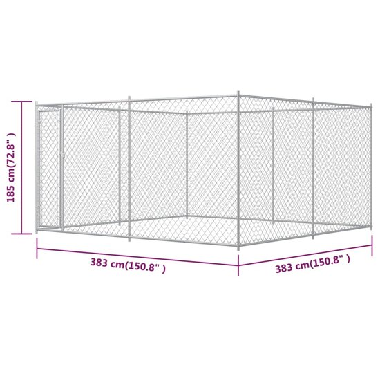 Hondenkennel voor buiten 383x383x185 cm 5