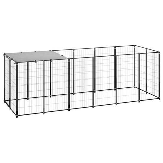 Hondenkennel 330x110x110 cm staal zwart 1