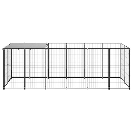 Hondenkennel 330x110x110 cm staal zwart 2