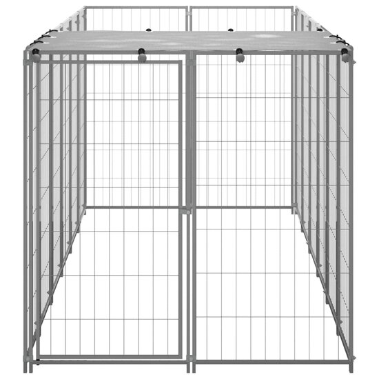 Hondenkennel 330x110x110 cm staal zilverkleurig 3