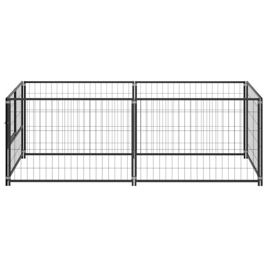 Hondenkennel 200x100x70 cm staal zwart 2