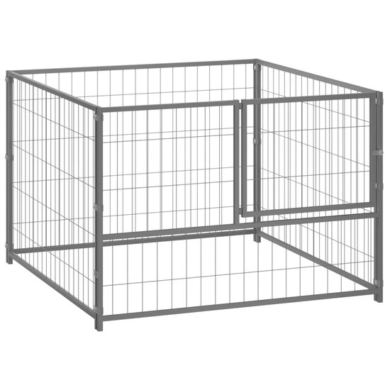 Hondenkennel 100x100x70 cm staal zilverkleurig 1