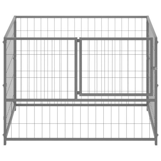 Hondenkennel 100x100x70 cm staal zilverkleurig 2