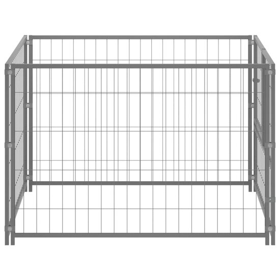 Hondenkennel 100x100x70 cm staal zilverkleurig 3