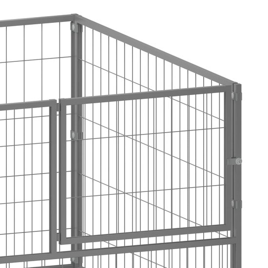 Hondenkennel 100x100x70 cm staal zilverkleurig 4