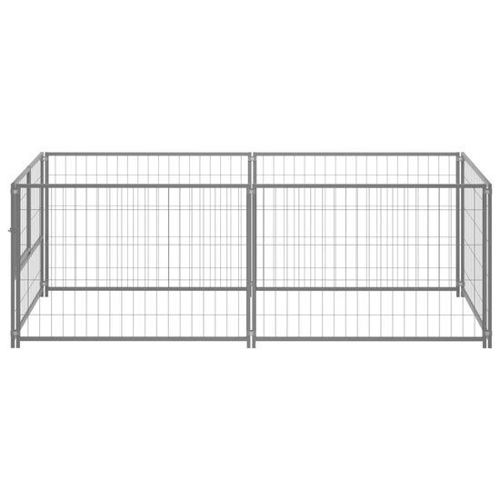 Hondenkennel 200x100x70 cm staal zilverkleurig 2