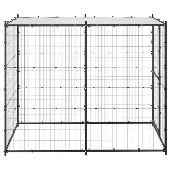 Hondenkennel voor buiten met dak 110x220x180 cm staal 3