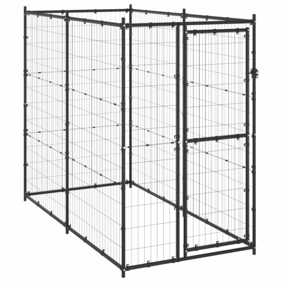 Hondenkennel voor buiten 110x220x180 cm staal 1