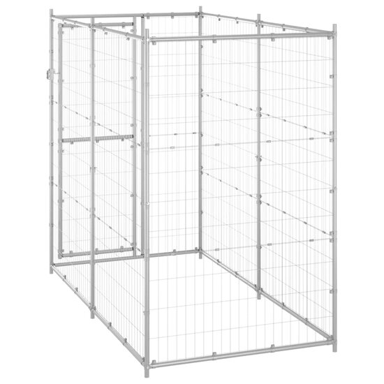 Hondenkennel voor buiten 110x220x180 cm gegalvaniseerd staal 4