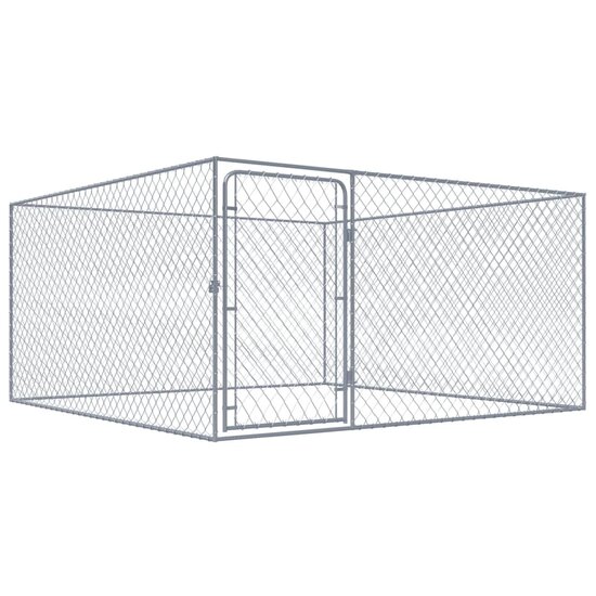 Hondenkennel voor buiten 2x2x1 m gegalvaniseerd staal 1