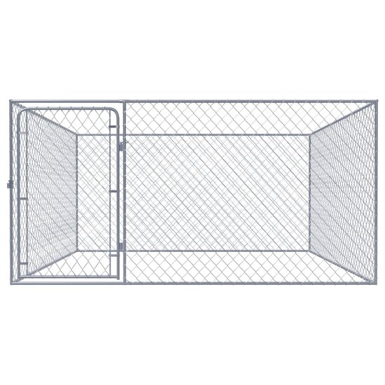 Hondenkennel voor buiten 2x2x1 m gegalvaniseerd staal 2