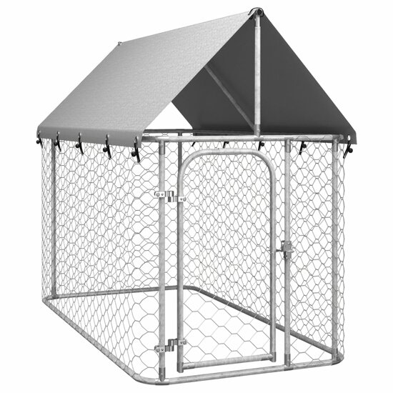 Hondenkennel voor buiten met dak 200x100x150 cm 2