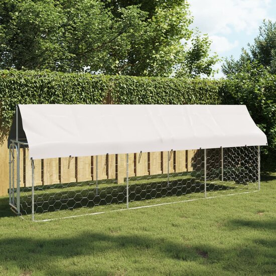 Hondenkennel voor buiten met dak 400x100x150 cm 1