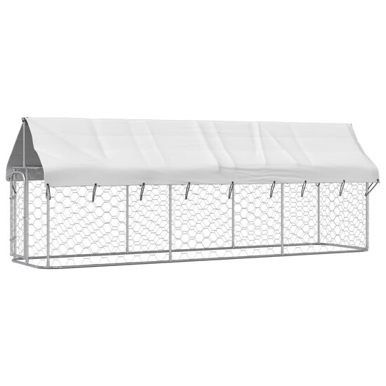 Hondenkennel voor buiten met dak 400x100x150 cm 2