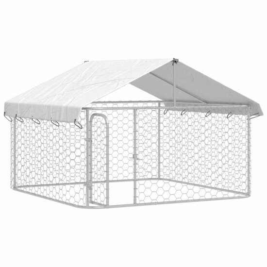 Hondenkennel voor buiten met dak 200x200x150 cm 5