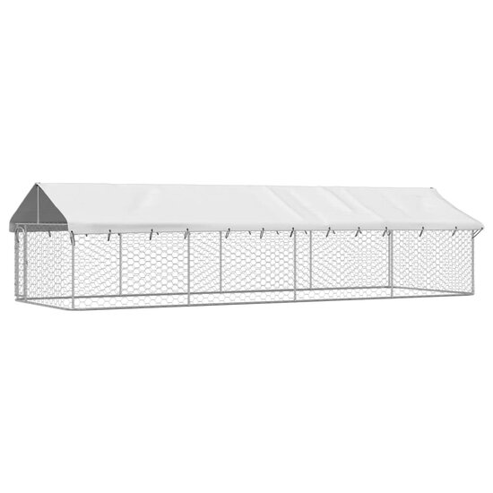 Hondenkennel voor buiten met dak 600x200x150 cm 2