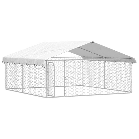 Hondenkennel met dak 300x300x150 cm 5