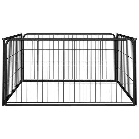 Hondenkennel 4 panelen 100x50 cm gepoedercoat staal zwart 2