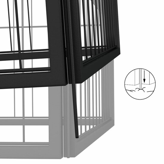 Hondenkennel 18 panelen 50 x 100 cm gepoedercoat staal zwart 5