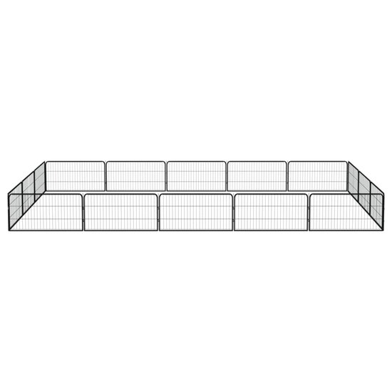 Hondenkennel 16 panelen 100x50 cm gepoedercoat staal zwart 2