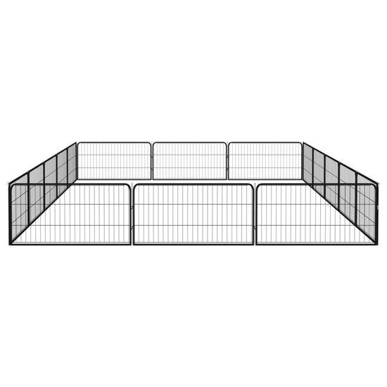 Hondenkennel 16 panelen 100x50 cm gepoedercoat staal zwart 4