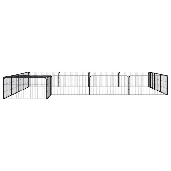 Hondenkennel 16 panelen 100x50 cm gepoedercoat staal zwart 3