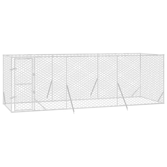 Hondenkennel voor buiten 6x2x2 m gegalvaniseerd staal zilver 3