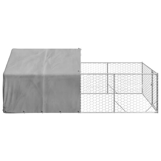 Hondenkennel met ren 4x2x1,5 m gegalvaniseerd staal 4