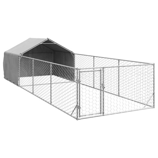 Hondenkennel met ren 7x2x1,5 m gegalvaniseerd staal 2