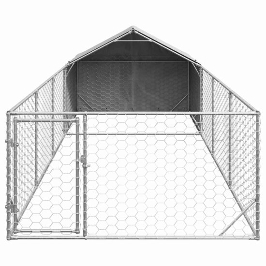 Hondenkennel met ren 7x2x1,5 m gegalvaniseerd staal 3