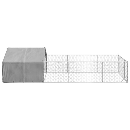 Hondenkennel met ren 6x2x1,5 m gegalvaniseerd staal 4