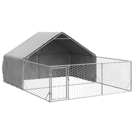 Hondenkennel met ren 4x3x1,9 m gegalvaniseerd staal 2