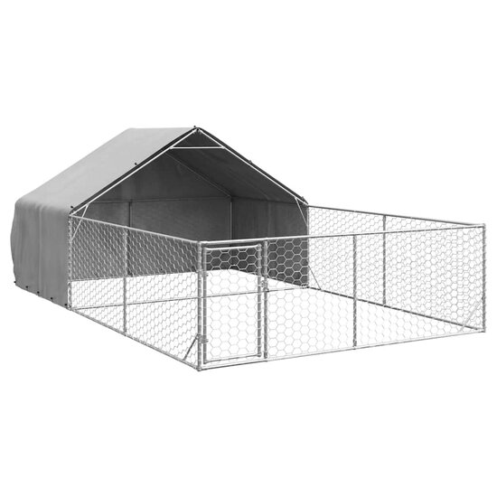 Hondenkennel met ren 6x3x1,9 m gegalvaniseerd staal 2