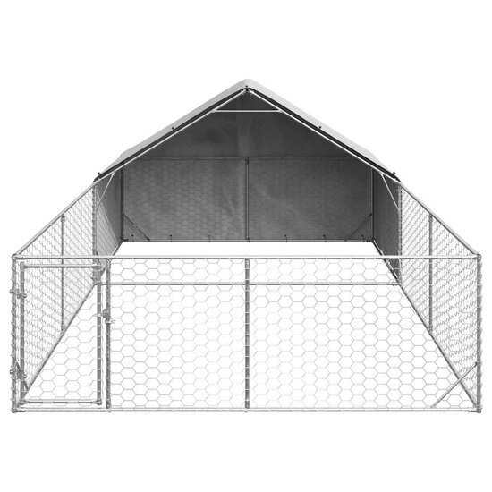 Hondenkennel met ren 6x3x1,9 m gegalvaniseerd staal 3