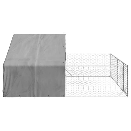 Hondenkennel met ren 5x3x1,9 m gegalvaniseerd staal 4