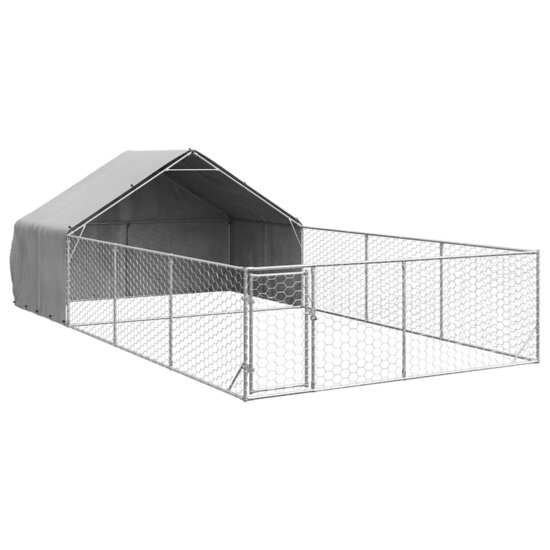 Hondenkennel met ren 7x3x1,9 m gegalvaniseerd staal 2