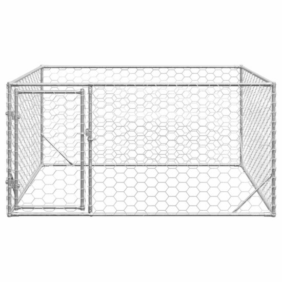 Hondenkennel voor buiten met deur 2x2x1 m gegalvaniseerd staal 3