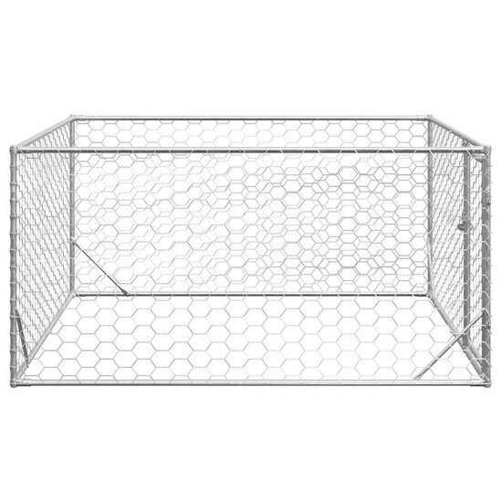 Hondenkennel voor buiten met deur 2x2x1 m gegalvaniseerd staal 4