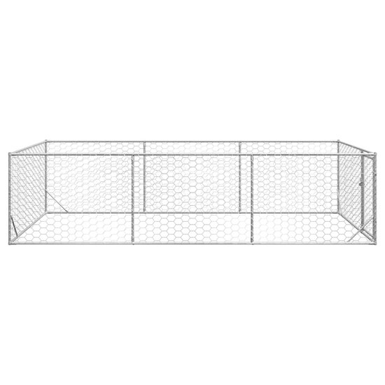 Hondenkennel voor buiten met deur 2x4x1 m gegalvaniseerd staal 4