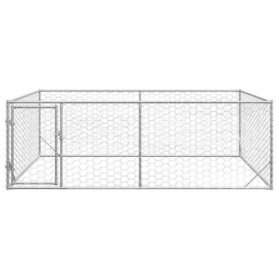 Hondenkennel voor buiten met deur 3x2x1 m gegalvaniseerd staal 3