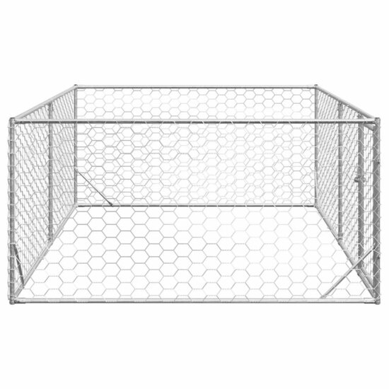 Hondenkennel voor buiten met deur 3x2x1 m gegalvaniseerd staal 4