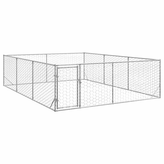 Hondenkennel voor buiten met deur 3x4x1 m gegalvaniseerd staal 1