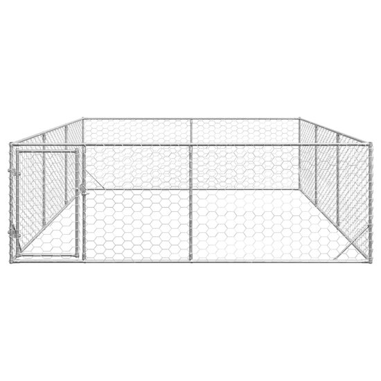 Hondenkennel voor buiten met deur 3x4x1 m gegalvaniseerd staal 3