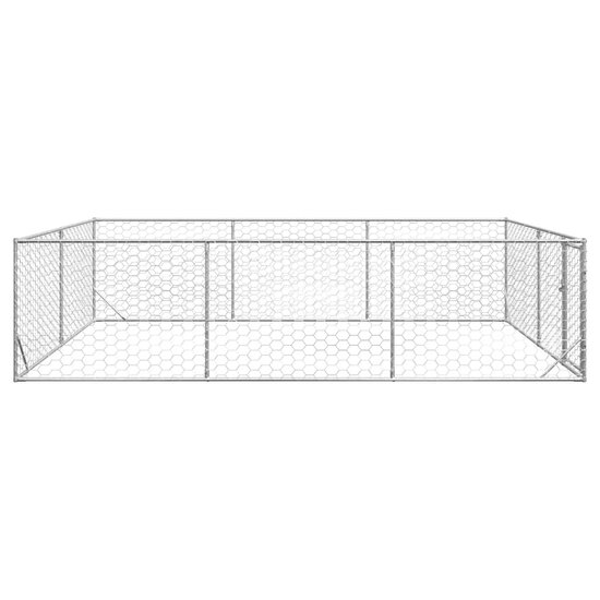 Hondenkennel voor buiten met deur 3x4x1 m gegalvaniseerd staal 4